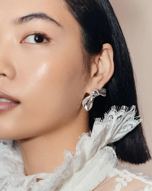 MARKGONG Bow Oversized Stud Earrings | Silver Plated Earrings Missoma