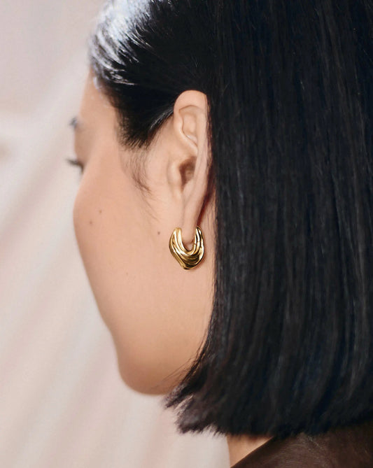 MARKGONG Draped Hoop Earrings | 18ct Gold Plated Earrings Missoma