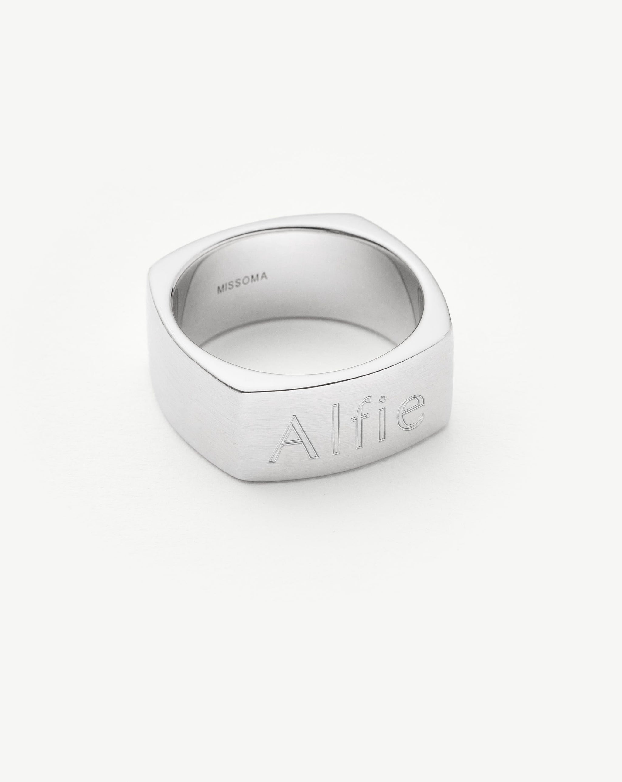Mens Engravable Matte Wide Ring | Sterling Silver Rings Missoma