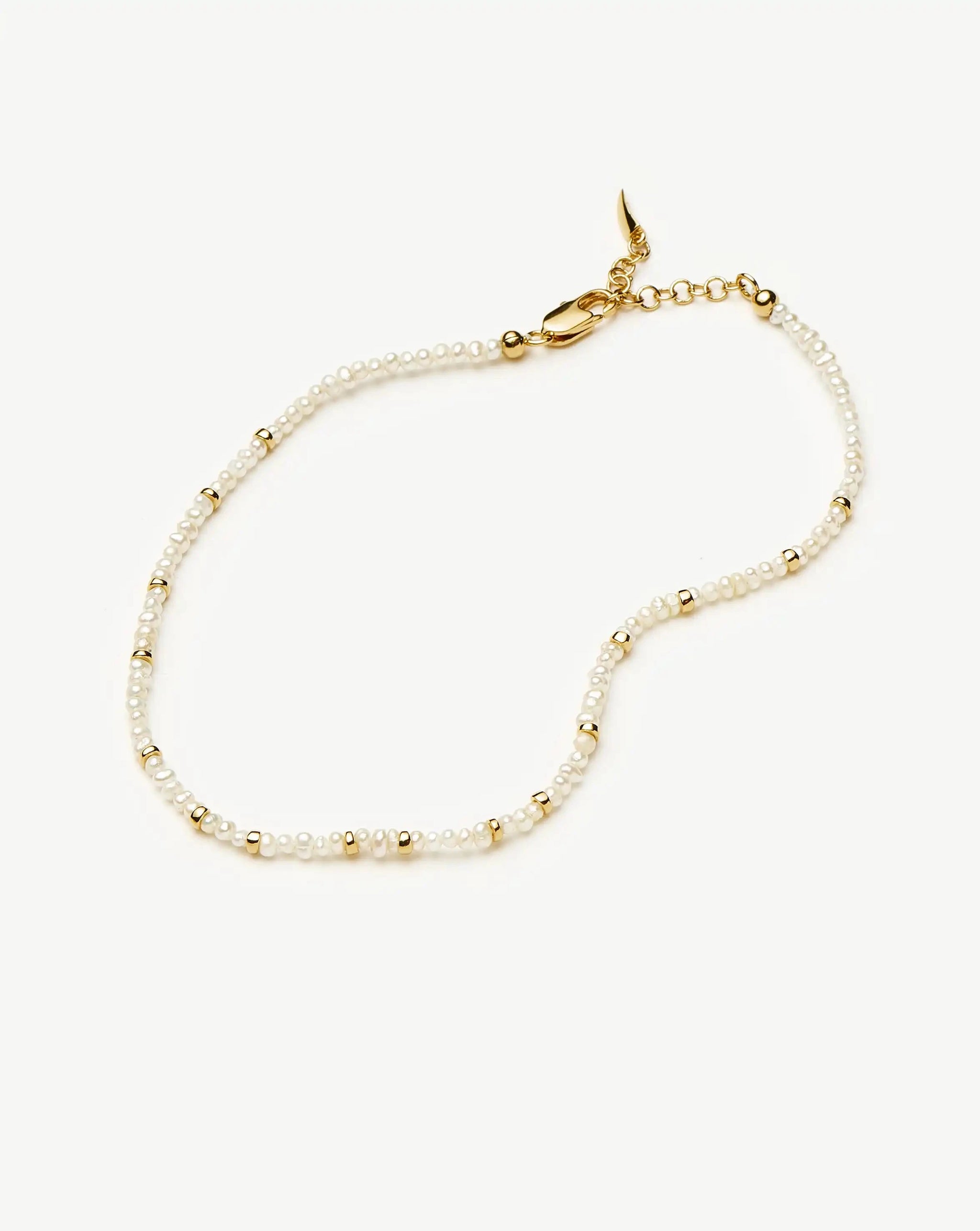 Micro Pearl Beaded Anklet | 18ct Gold Plated/Pearl Anklets Missoma