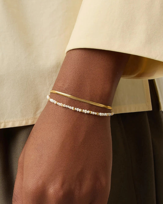 Micro Pearl Beaded Bracelet | 18ct Gold Plated/Pearl Bracelets Missoma