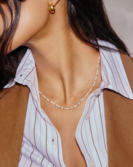 Micro Pearl Beaded Necklace | 18ct Gold Plated/Pearl Necklaces Missoma