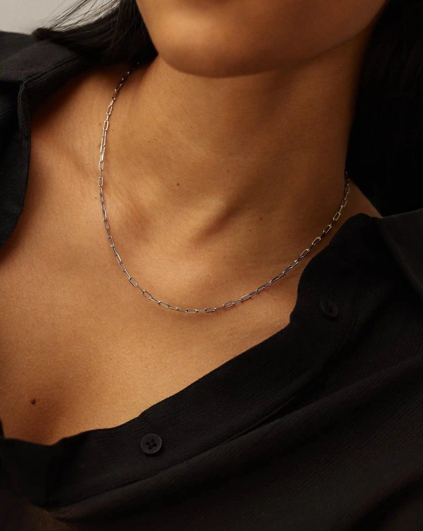 Mini Paperclip Chain Necklace | Platinum Plated Necklaces Missoma