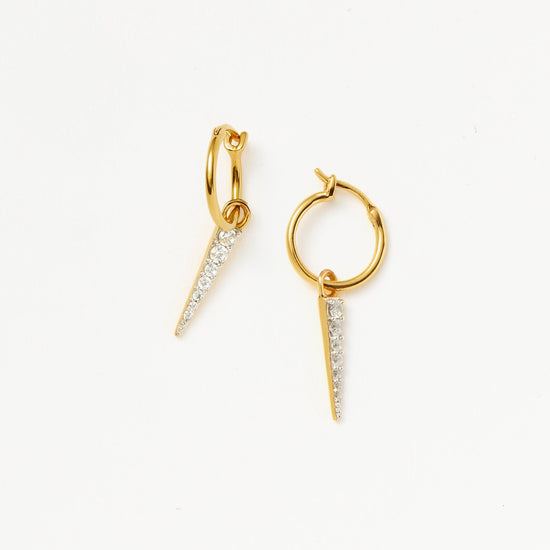 Mini Pave Spike Charm Hoop Earrings | 18ct Gold Plated Vermeil/Cubic Zirconia Earrings Missoma