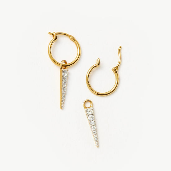 Mini Pave Spike Charm Hoop Earrings | 18ct Gold Plated Vermeil/Cubic Zirconia Earrings Missoma
