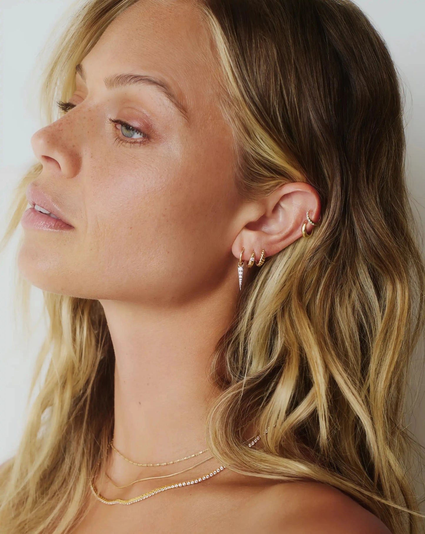 Mini Pave Spike Charm Hoop Earrings | Gold/Cubic Zirconia Earrings Missoma