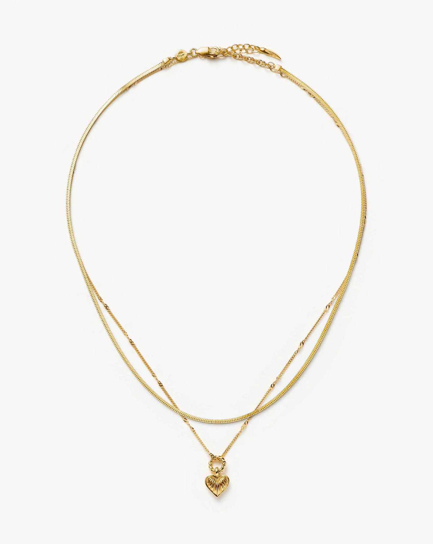 Mini Ridge Heart Chain Necklace Set | 18ct Gold Plated Necklaces Missoma