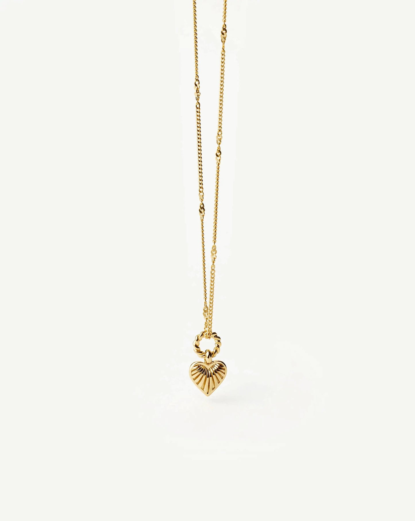 Mini Ridge Heart Charm Pendant Necklace | 18ct Gold Plated Necklaces Missoma
