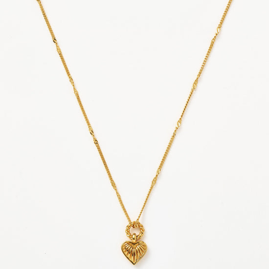 Mini Ridge Heart Charm Pendant Necklace | 18ct Gold Plated Necklaces Missoma