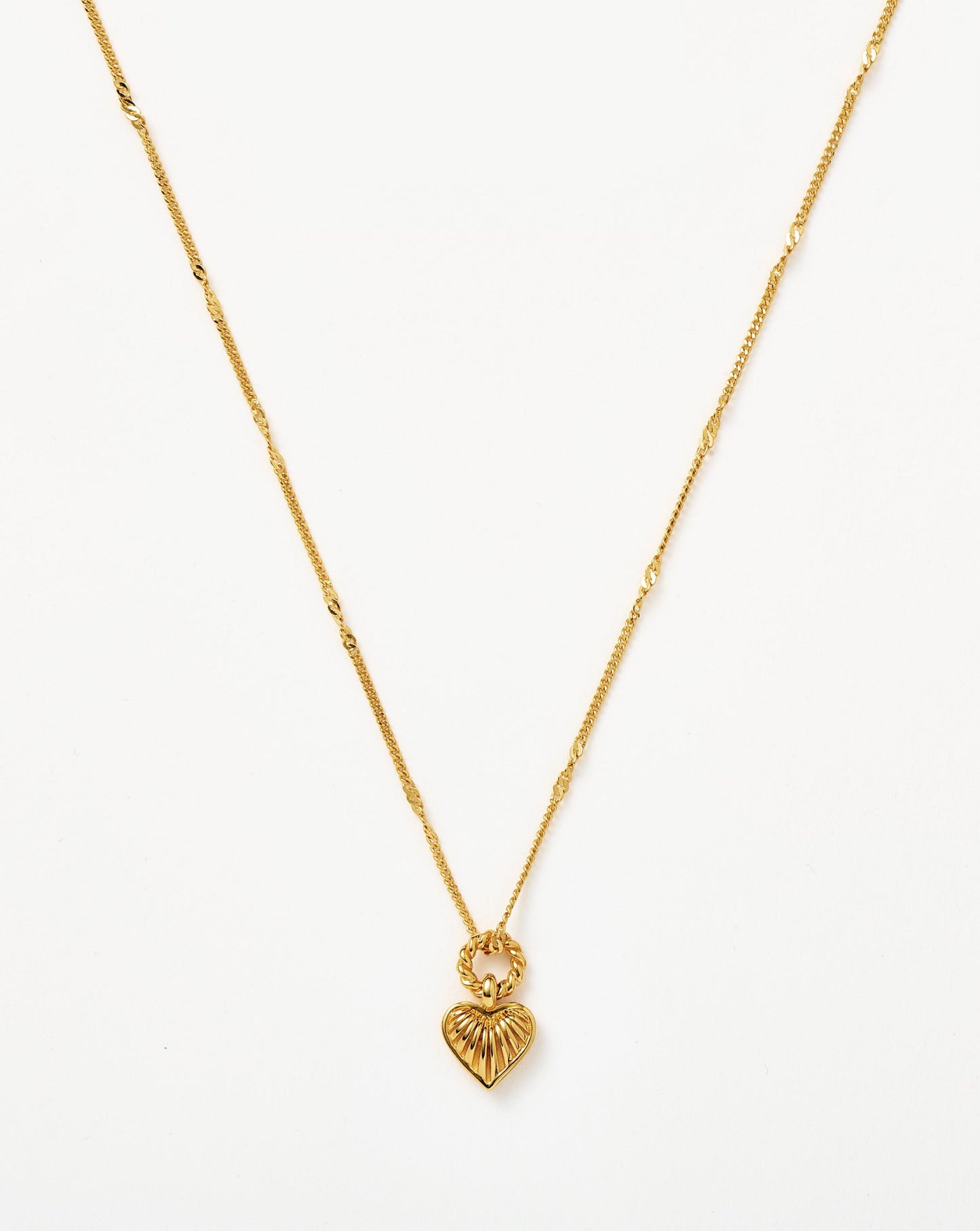 Mini Ridge Heart Charm Pendant Necklace | 18ct Gold Plated Necklaces Missoma