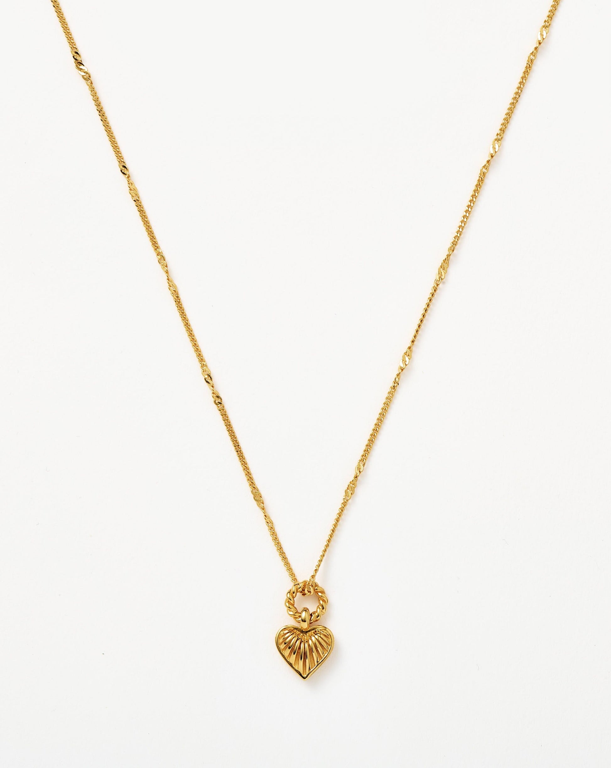 Mini Ridge Heart Charm Pendant Necklace | 18ct Gold Plated Necklaces Missoma