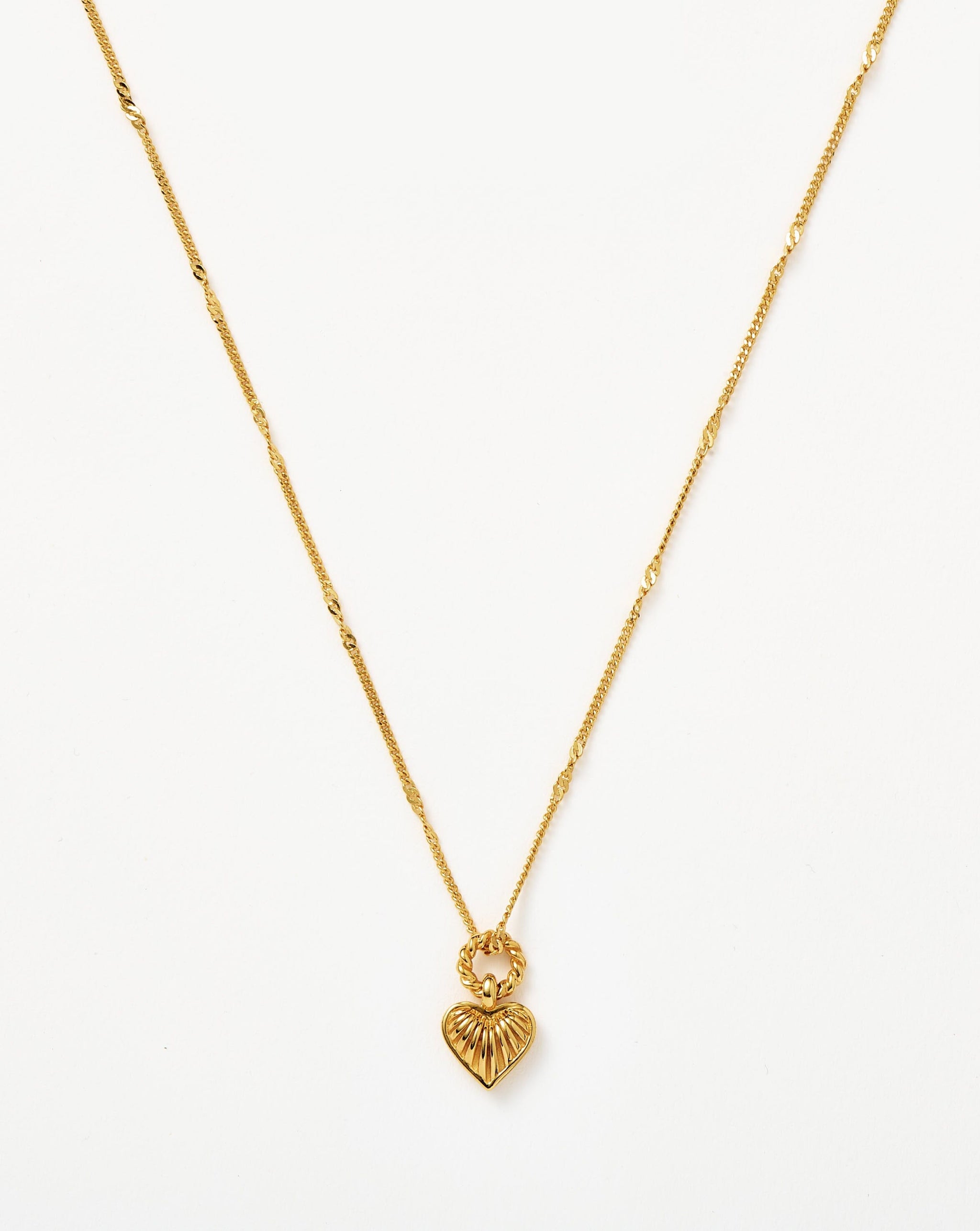 Mini Ridge Heart Charm Pendant Necklace | 18ct Gold Plated Necklaces Missoma