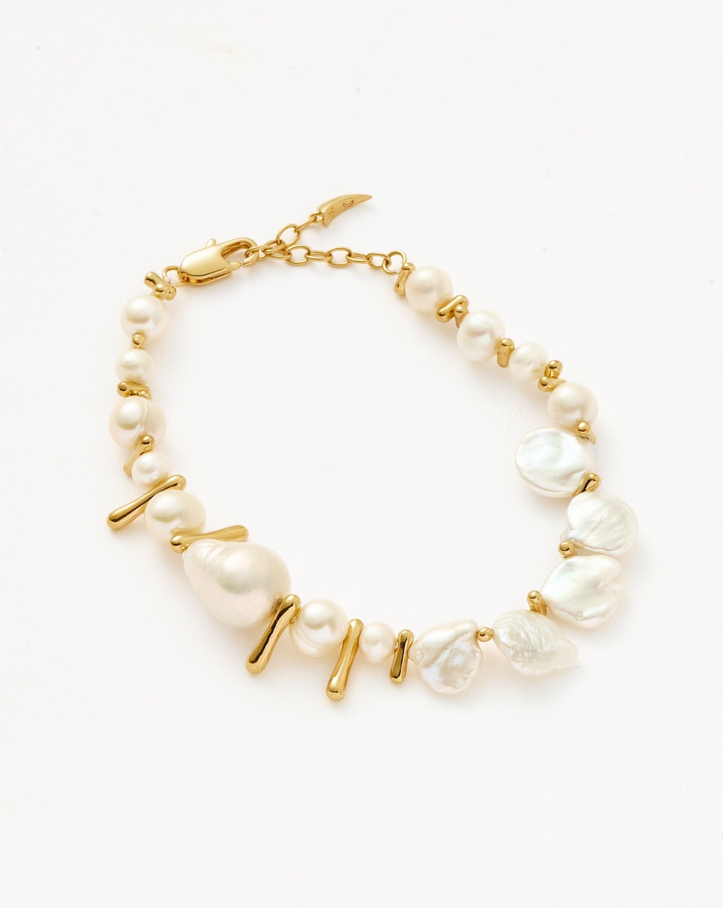 Mixed Pearl Statement Beaded Bracelet | 18ct Gold Plated/Pearl Bracelets Missoma