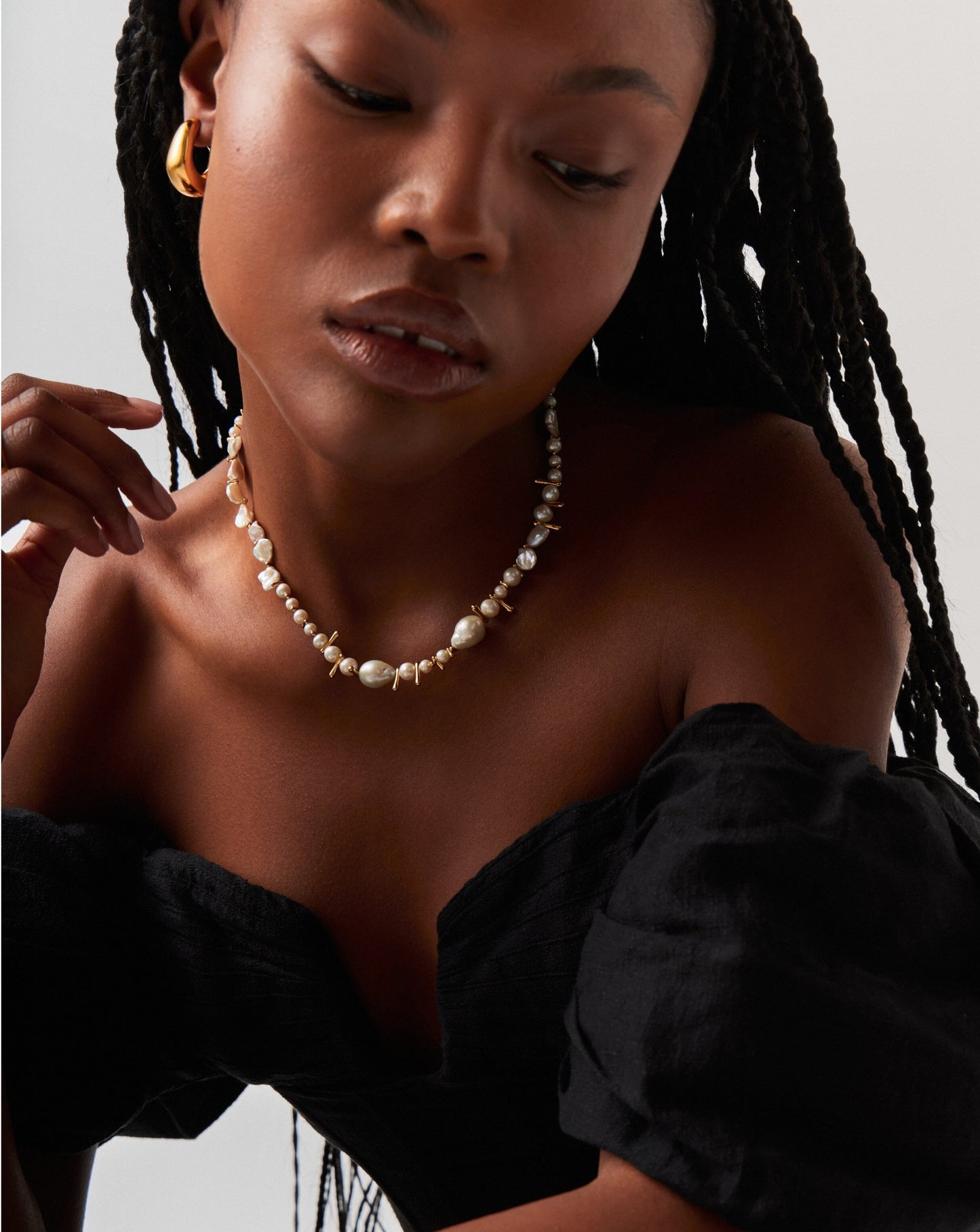 Mixed Pearl Statement Beaded Necklace | 18ct Gold Plated/Pearl Necklaces Missoma