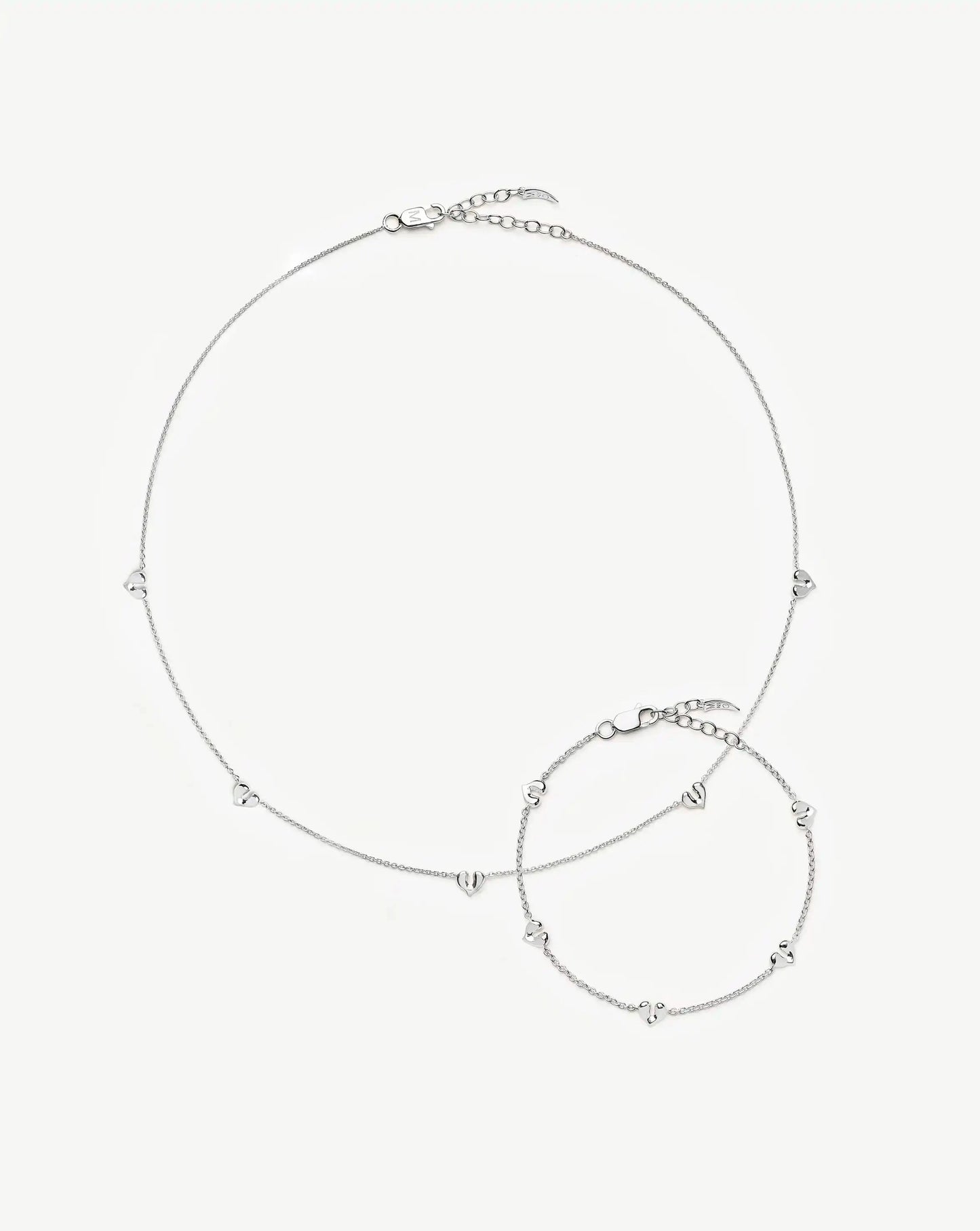 Molten Heart Mini Charm Choker & Bracelet Set | Sterling Silver Layering Sets Missoma