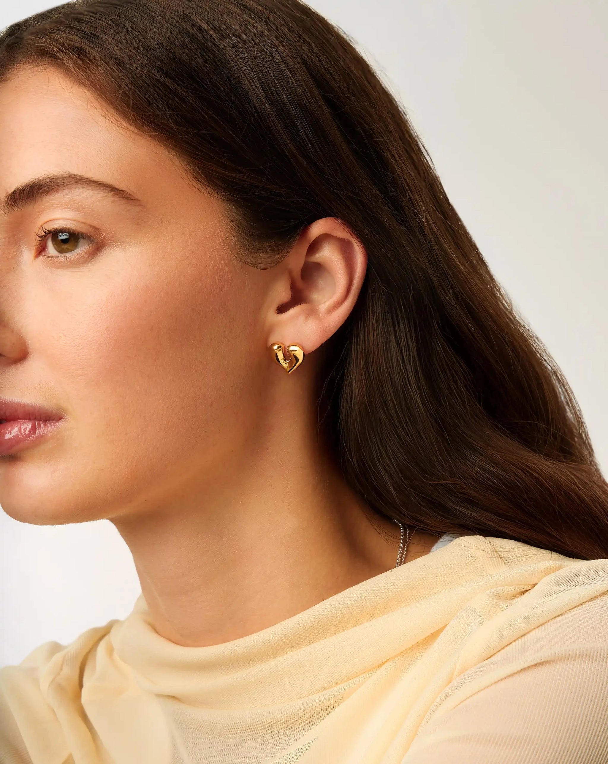 Molten Heart Stud Earrings | 18ct Gold Plated Earrings Missoma