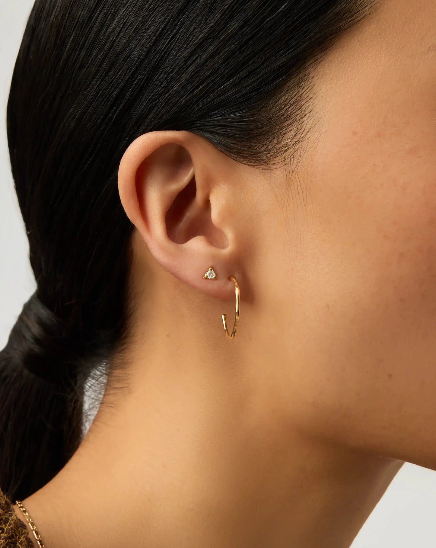 Molten Hoop & Prism Stud Earrings Set | 18ct Gold Vermeil/Cubic Zirconia Earrings Missoma