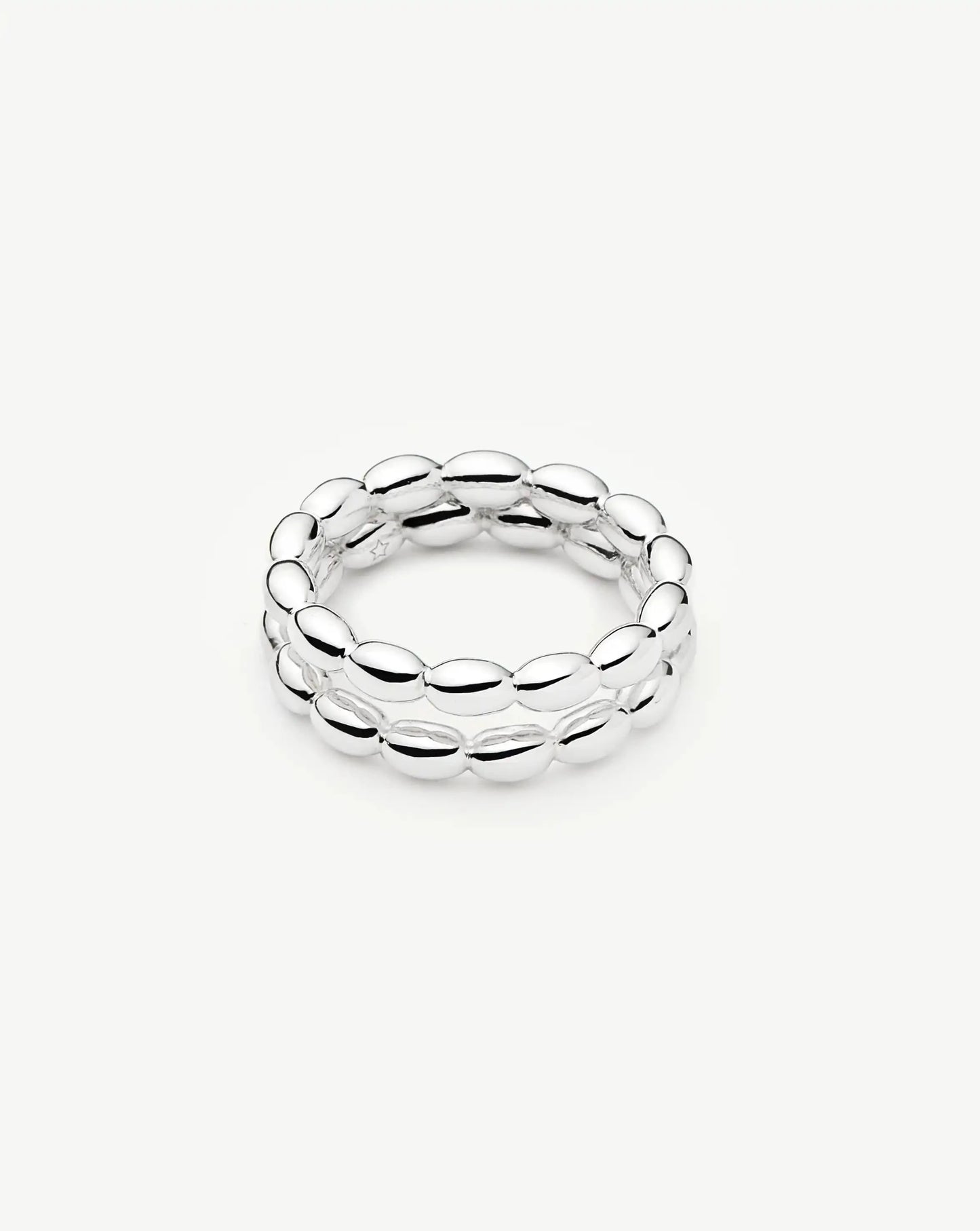 Molten Olive Stacked Ring | Silver Plated Rings Missoma