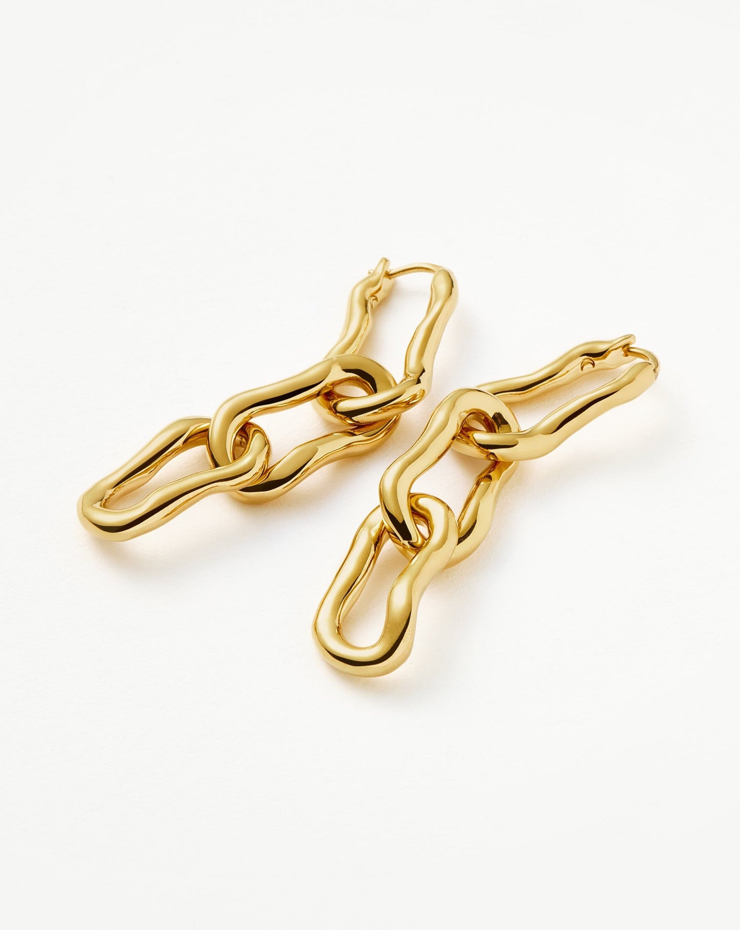 Molten Ovate Triple Drop Earrings | 18ct Recycled Gold Plating on Brass Earrings Missoma