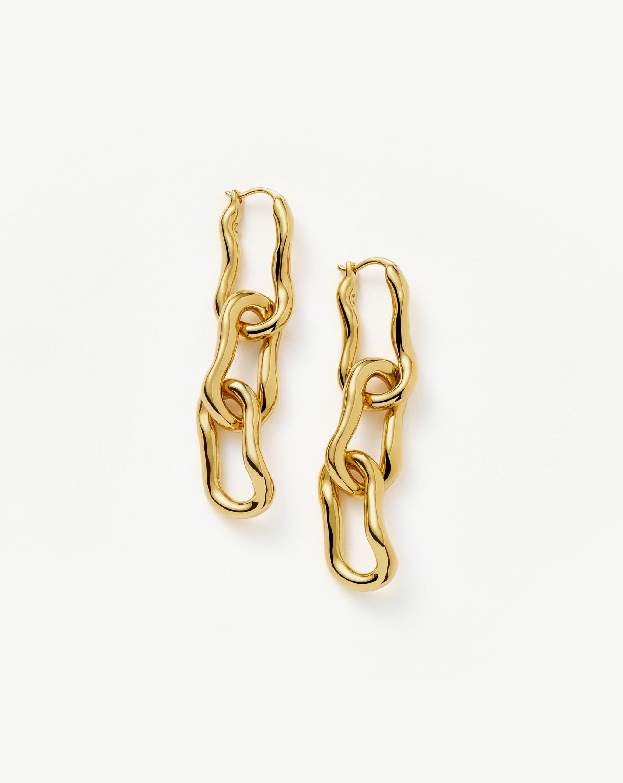 Molten Ovate Triple Drop Earrings | 18ct Recycled Gold Plating on Brass Earrings Missoma
