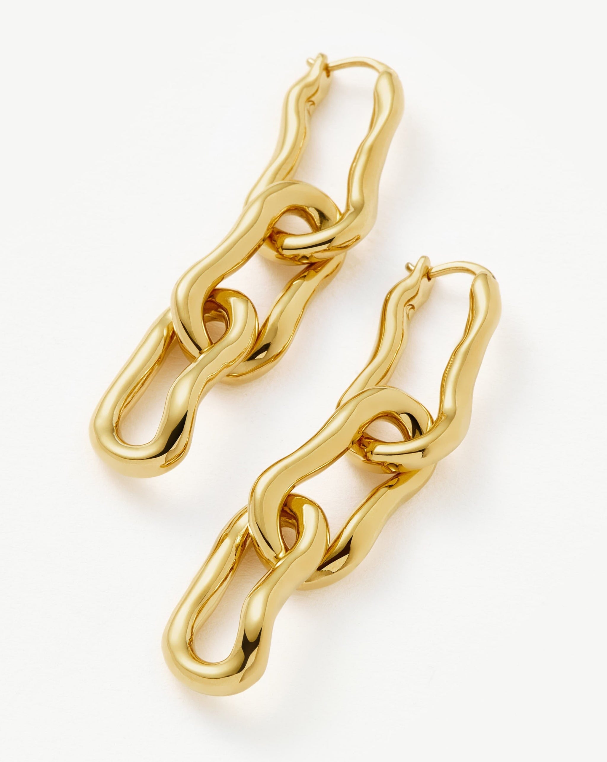 Molten Ovate Triple Drop Earrings | 18ct Recycled Gold Plating on Brass Earrings Missoma