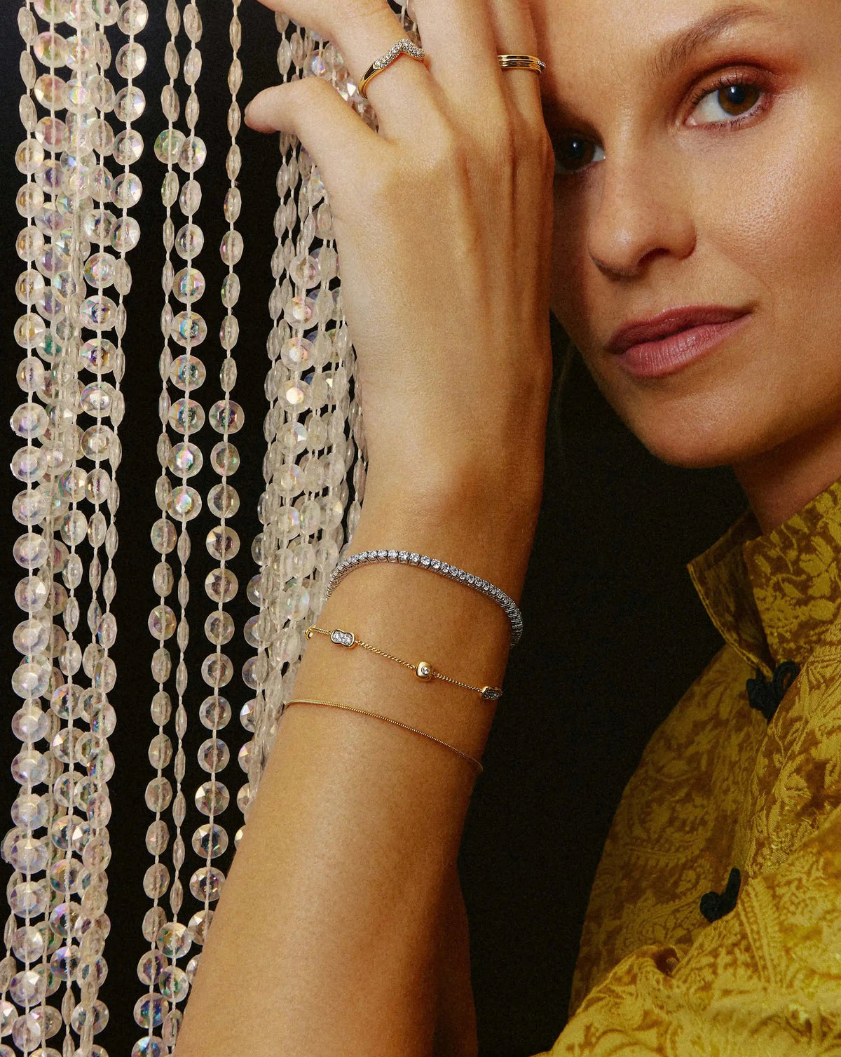 Molten Pavé Multi Charm Bracelet | 18ct Gold Plated/Cubic Zirconia Bracelets Missoma
