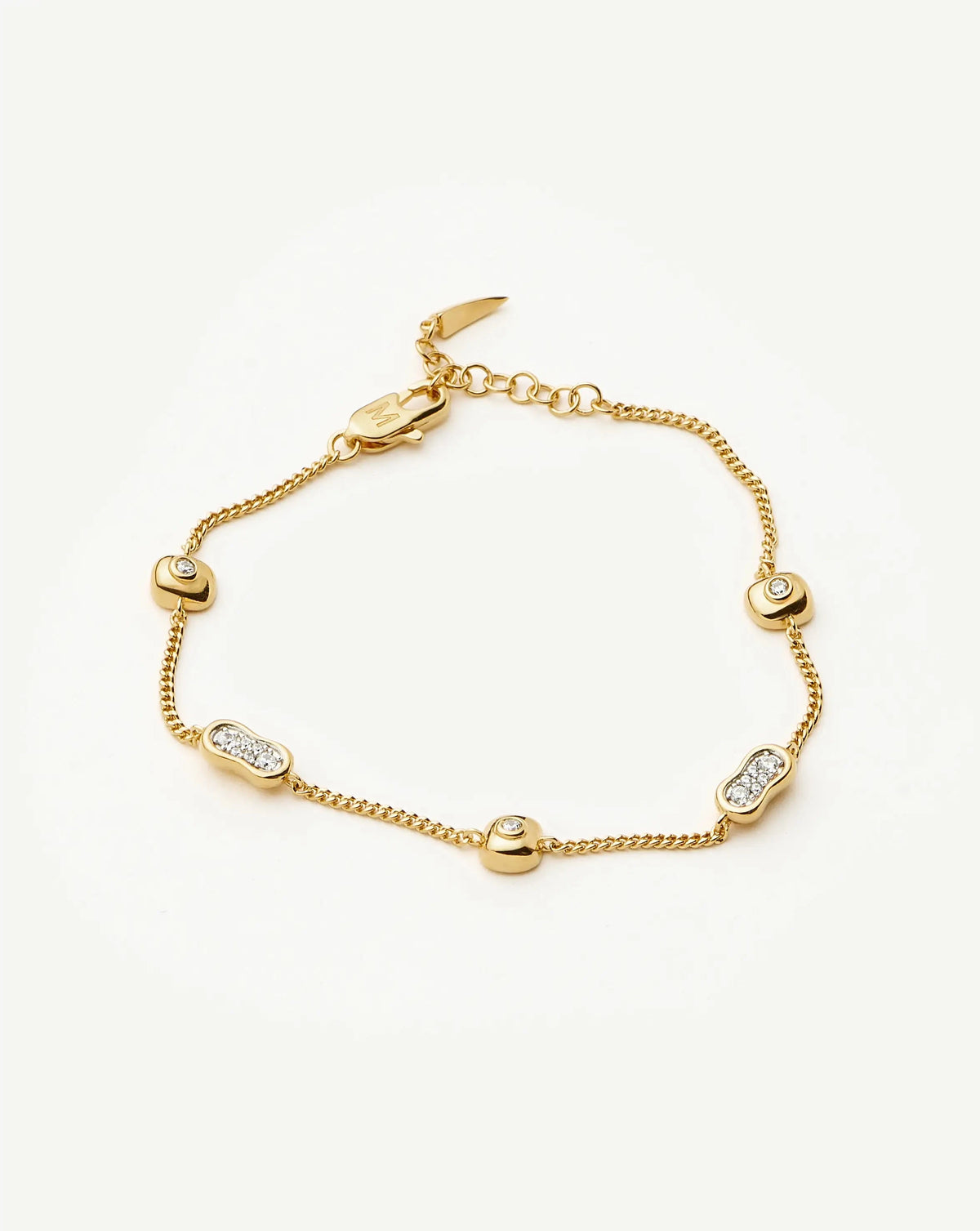 Molten Pavé Multi Charm Bracelet | 18ct Gold Plated/Cubic Zirconia Bracelets Missoma