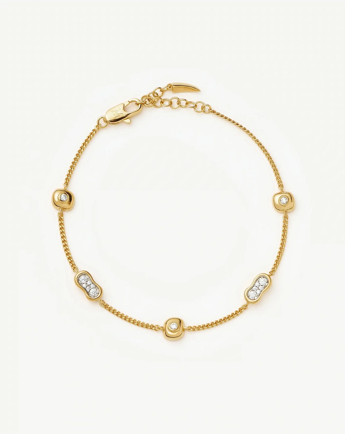 Molten Pavé Multi Charm Bracelet | 18ct Gold Plated/Cubic Zirconia Bracelets Missoma