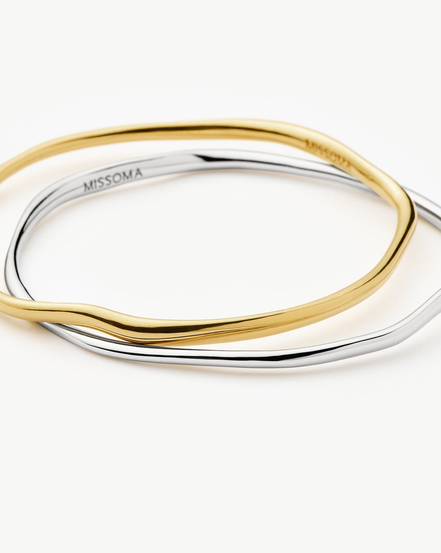 Molten Ripple Bangle Bracelet Set | Mixed Metal Bracelets Missoma