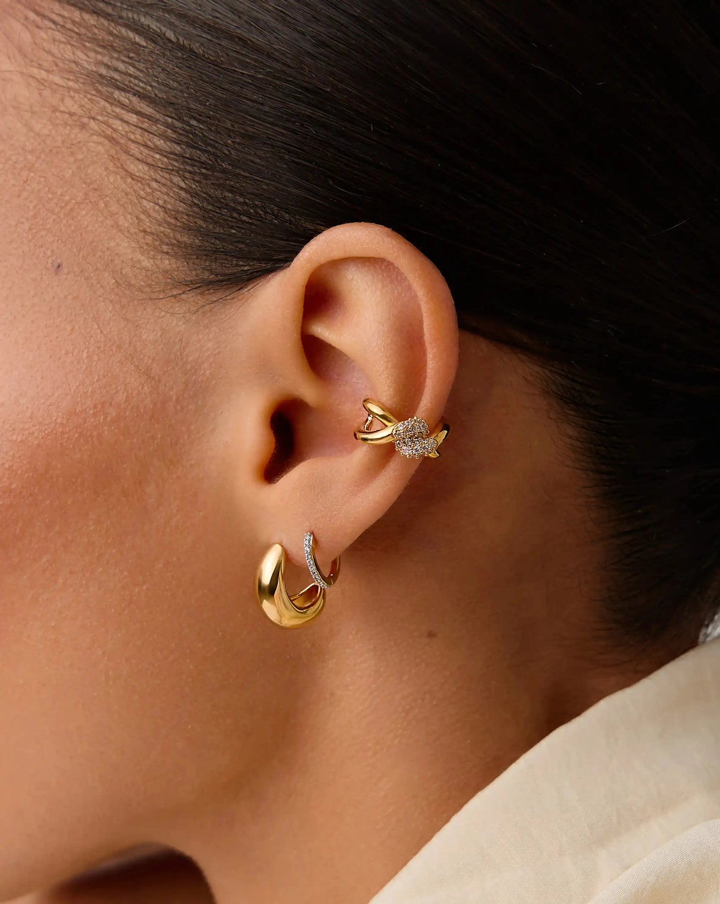 Molten Snow Ear Cuff | 18ct Gold Plated/Cubic Zirconia Earrings Missoma