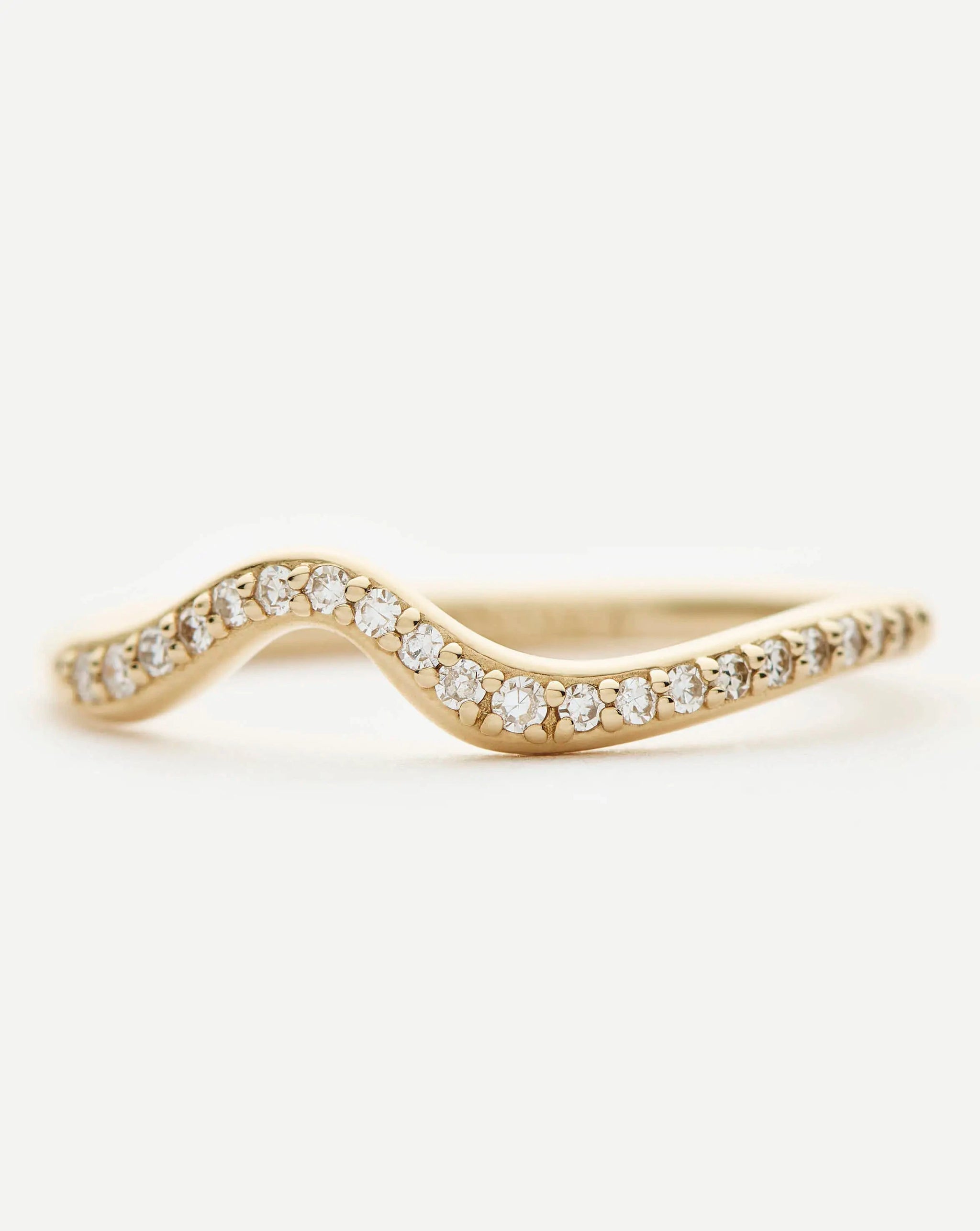 Molten Snow Fine Diamond Stacking Ring | 14ct Solid Gold/Diamond Rings Missoma
