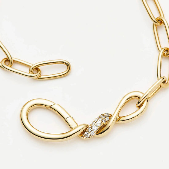 Molten Snow Paperclip Chain Necklace | 18ct Gold Plated/Cubic Zirconia Necklaces Missoma
