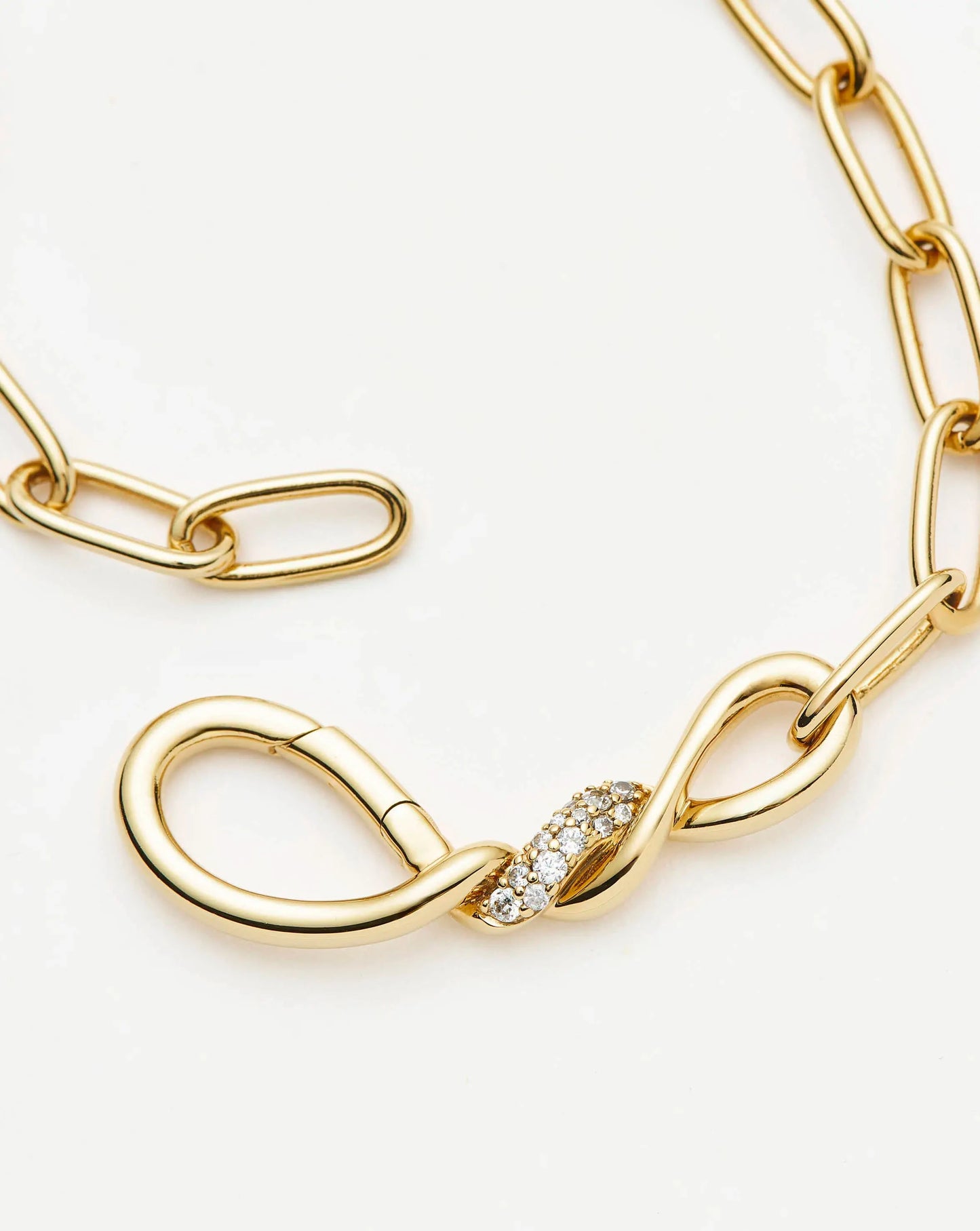 Molten Snow Paperclip Chain Necklace | 18ct Gold Plated/Cubic Zirconia Necklaces Missoma