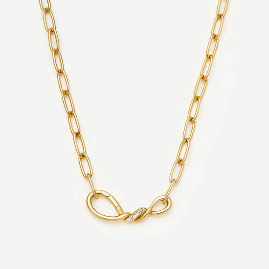 Molten Snow Paperclip Chain Necklace | 18ct Gold Plated/Cubic Zirconia Necklaces Missoma
