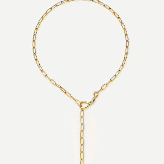 Molten Snow Paperclip Chain Necklace | 18ct Gold Plated/Cubic Zirconia Necklaces Missoma