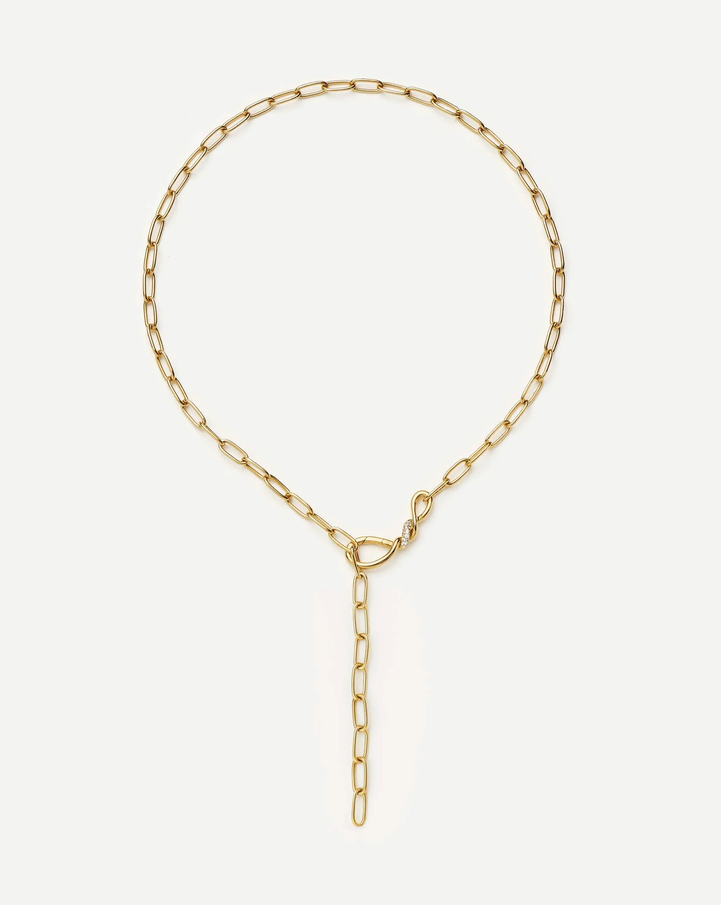 Molten Snow Paperclip Chain Necklace | 18ct Gold Plated/Cubic Zirconia Necklaces Missoma