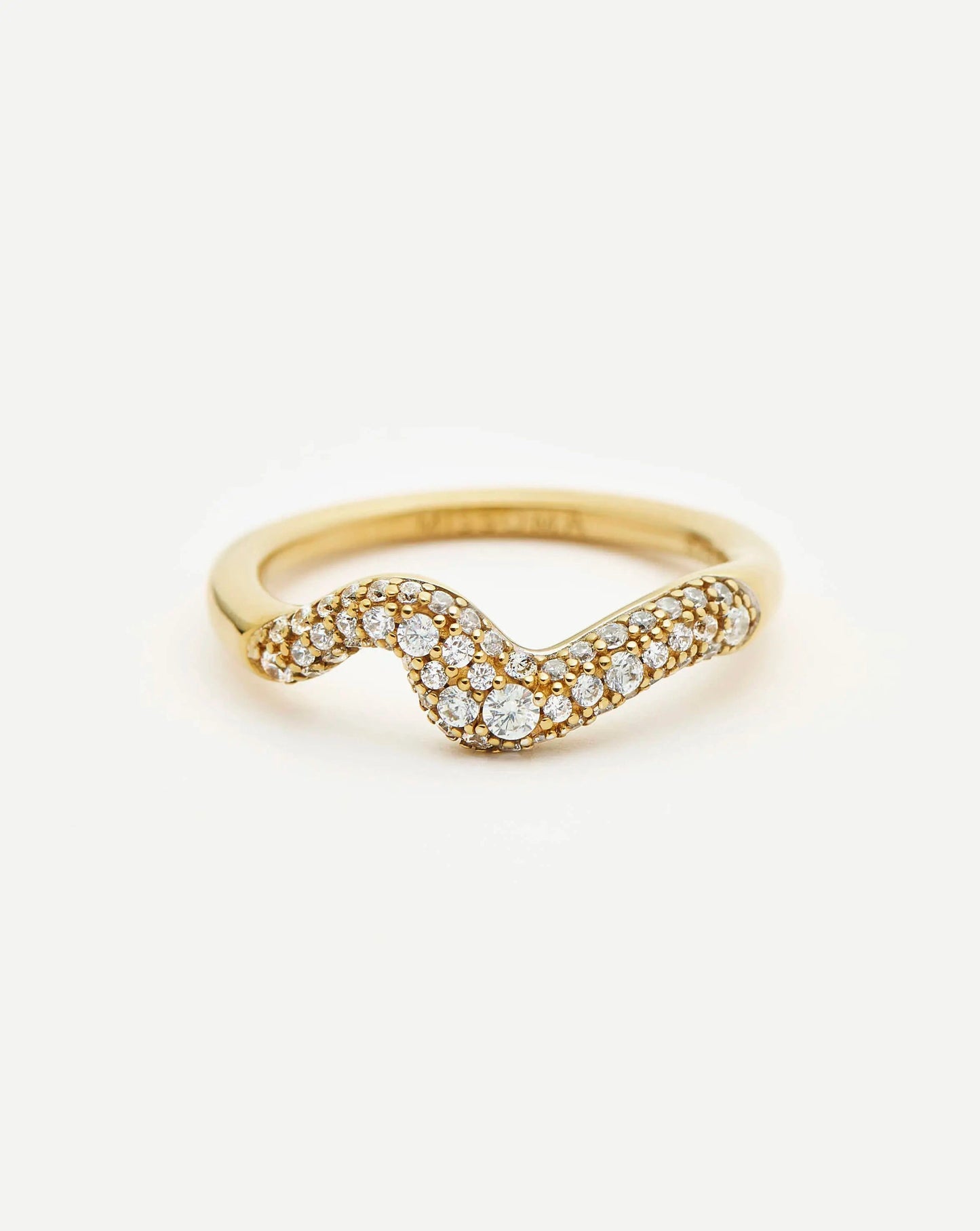 Molten Snow Stacking Ring | 18ct Gold Vermeil/Cubic Zirconia Rings Missoma