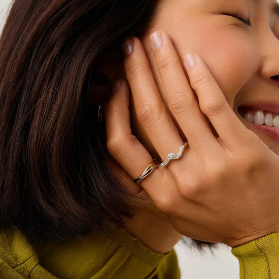 Molten Snow Stacking Ring | Sterling Silver/Cubic Zirconia Rings Missoma