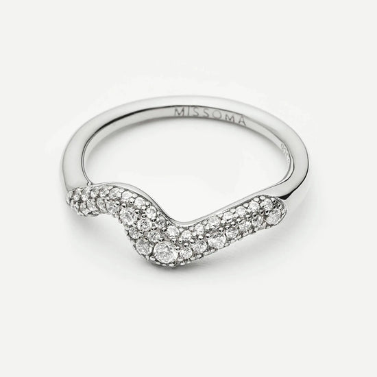 Molten Snow Stacking Ring | Sterling Silver/Cubic Zirconia Rings Missoma