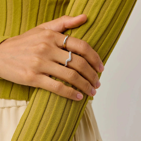 Molten Snow Stacking Ring | Sterling Silver/Cubic Zirconia Rings Missoma