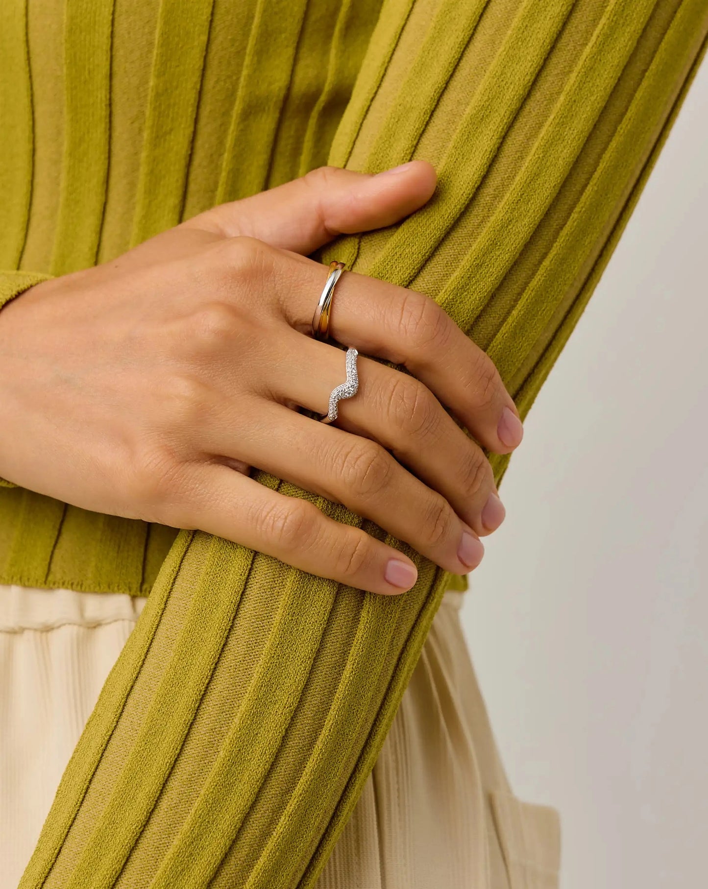Molten Snow Stacking Ring | Sterling Silver/Cubic Zirconia Rings Missoma
