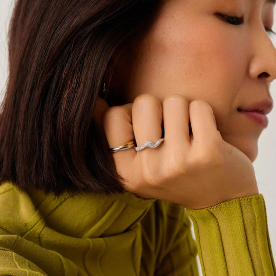 Molten Snow Stacking Ring | Sterling Silver/Cubic Zirconia Rings Missoma