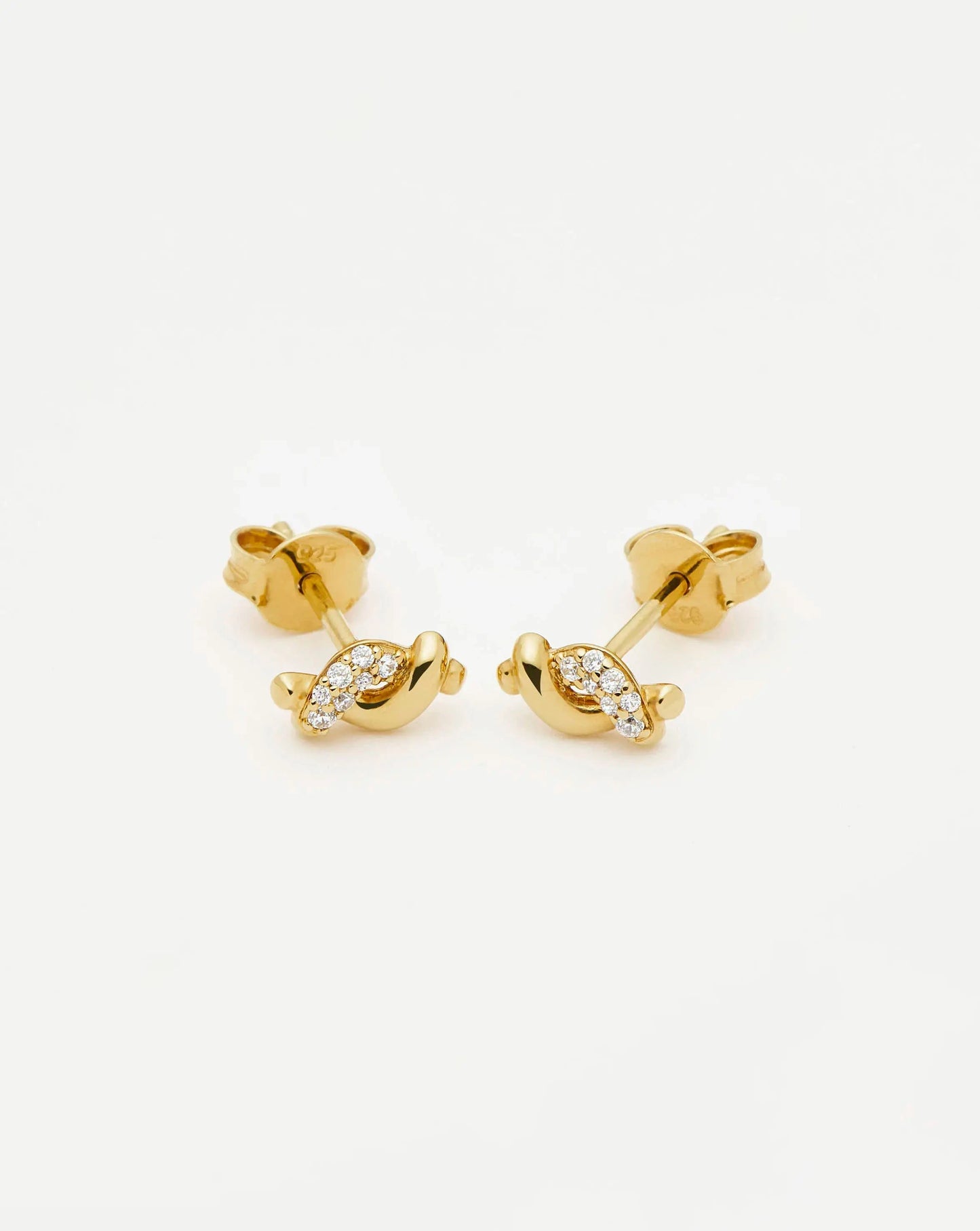 Molten Snow Stud Earrings | 18ct Gold Vermeil/Cubic Zirconia Earrings Missoma