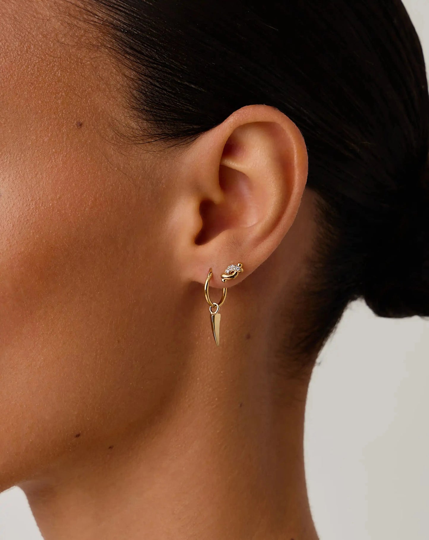 Molten Snow Stud Earrings | 18ct Gold Vermeil/Cubic Zirconia Earrings Missoma