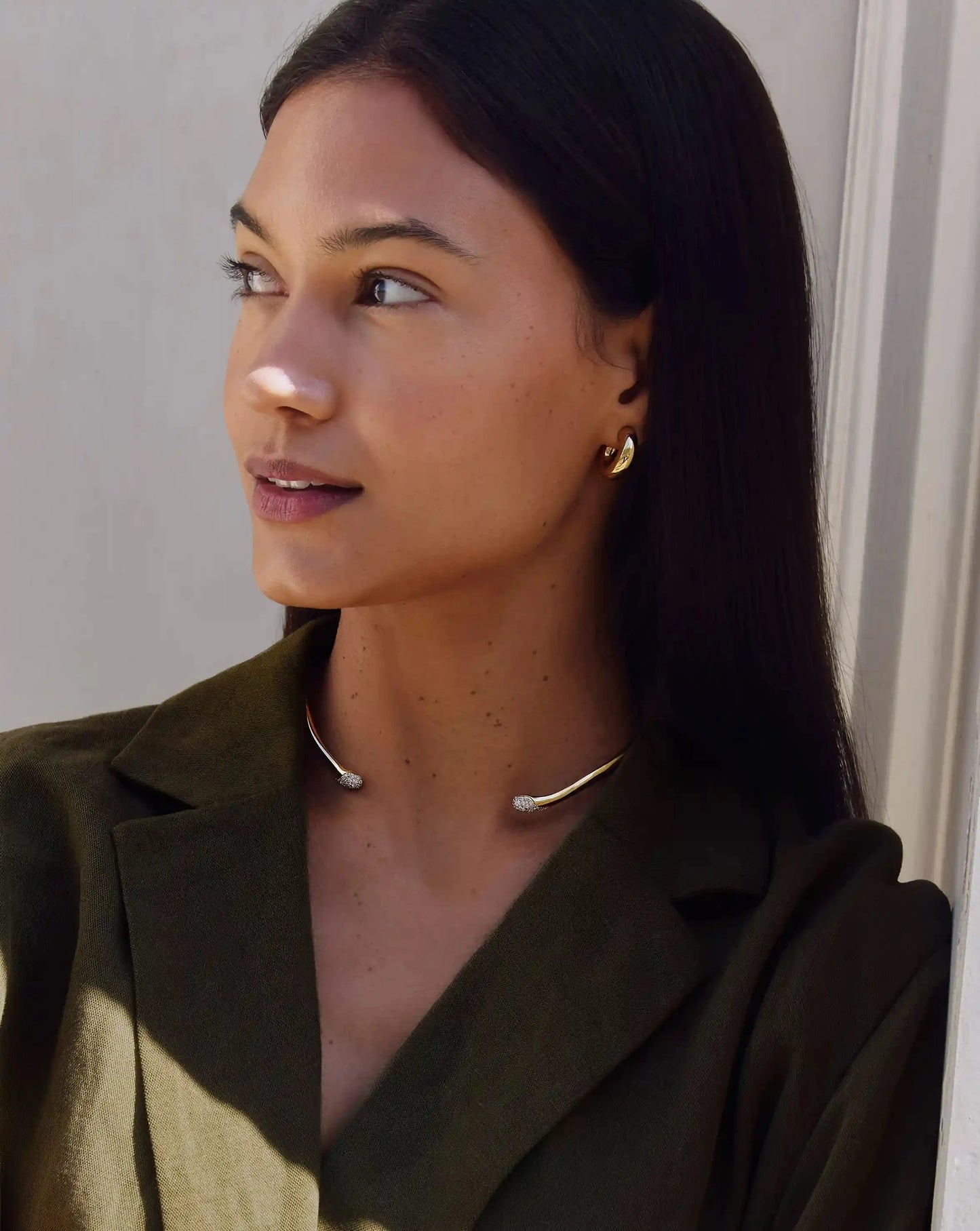 Molten Snow Torque Statement Necklace | 18ct Gold Plated/Cubic Zirconia Necklaces Missoma