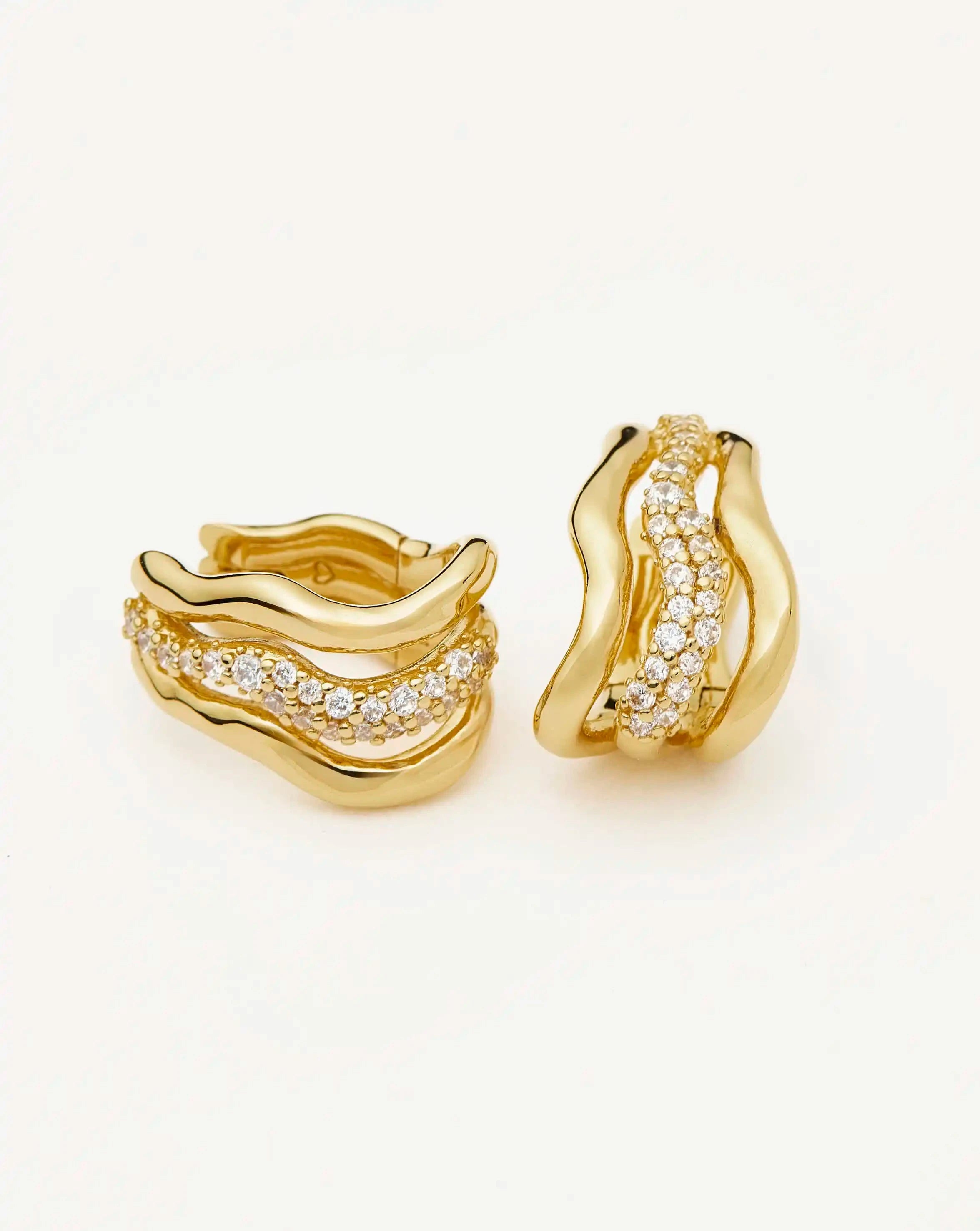 Molten Snow Triple Small Hoop Earrings | Missoma UK