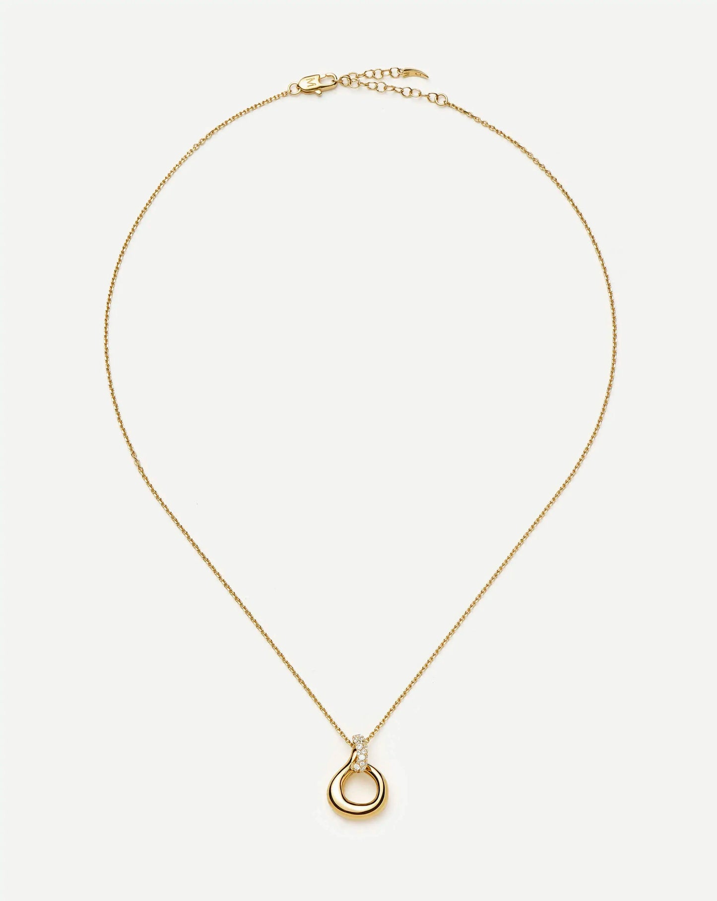 Molten Snow Twisted Pendant Necklace | 18ct Gold Plated/Cubic Zirconia Necklaces Missoma