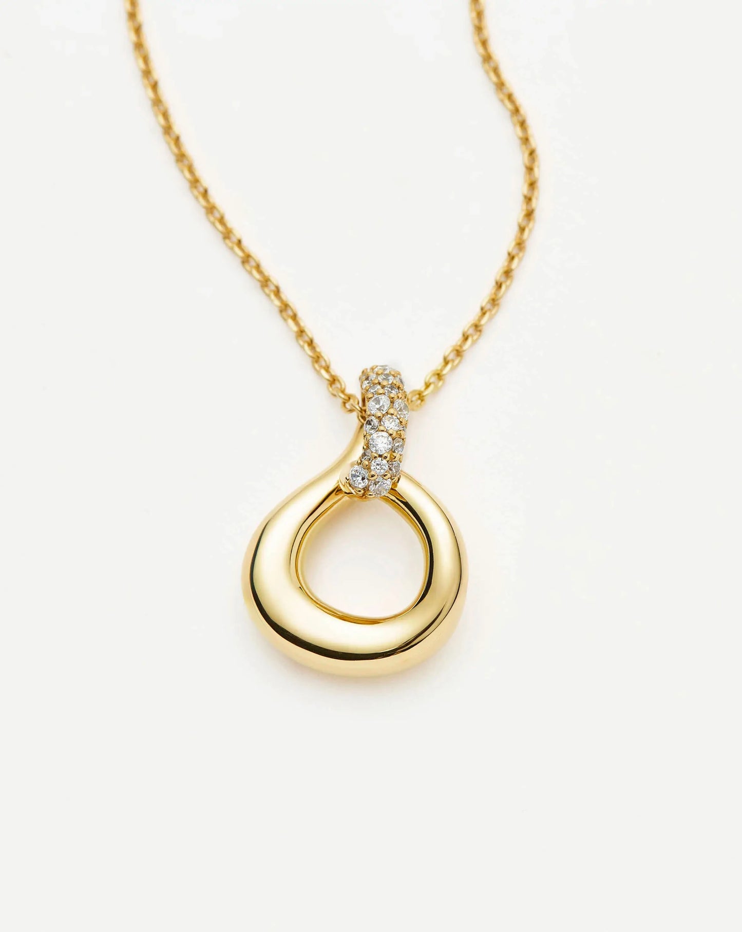 Molten Snow Twisted Pendant Necklace | 18ct Gold Plated/Cubic Zirconia Necklaces Missoma