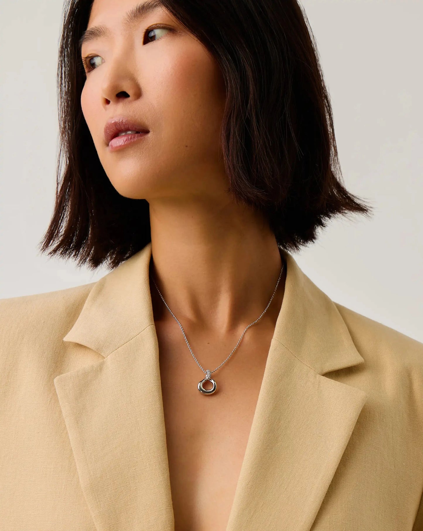 Molten Snow Twisted Pendant Necklace | Silver Plated/Cubic Zirconia Necklaces Missoma