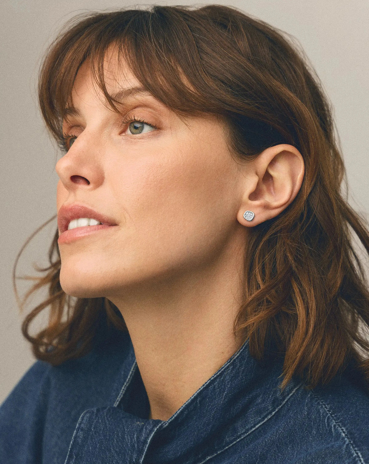Molten Soft Square Pavé Stud Earrings | Silver Plated/Cubic Zirconia Earrings Missoma